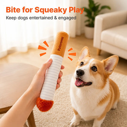 Funny Squeaky Plush Cigarette Dog Toy Set 🐶🚬