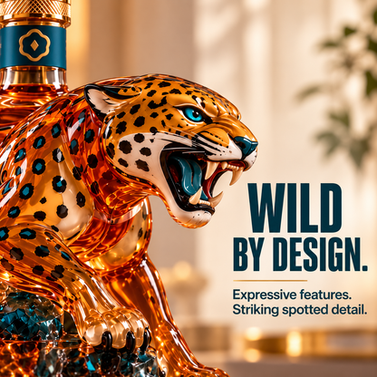 🐆 Sculpted Jaguar Whiskey Decanter – Anniversary Edition