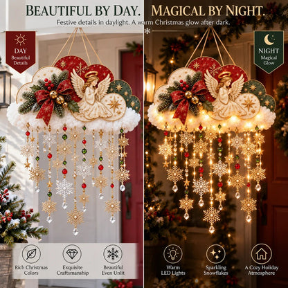 Angelic Christmas Snowfall Cloud – Lighted Hanging Holiday Decor☁️✨