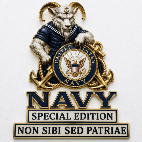 🇺🇸 Last Day Promo: 49% OFF ⚓-US Navy Bill the Goat Non Sibi Sed Patriae Car Emblem Metal Badge