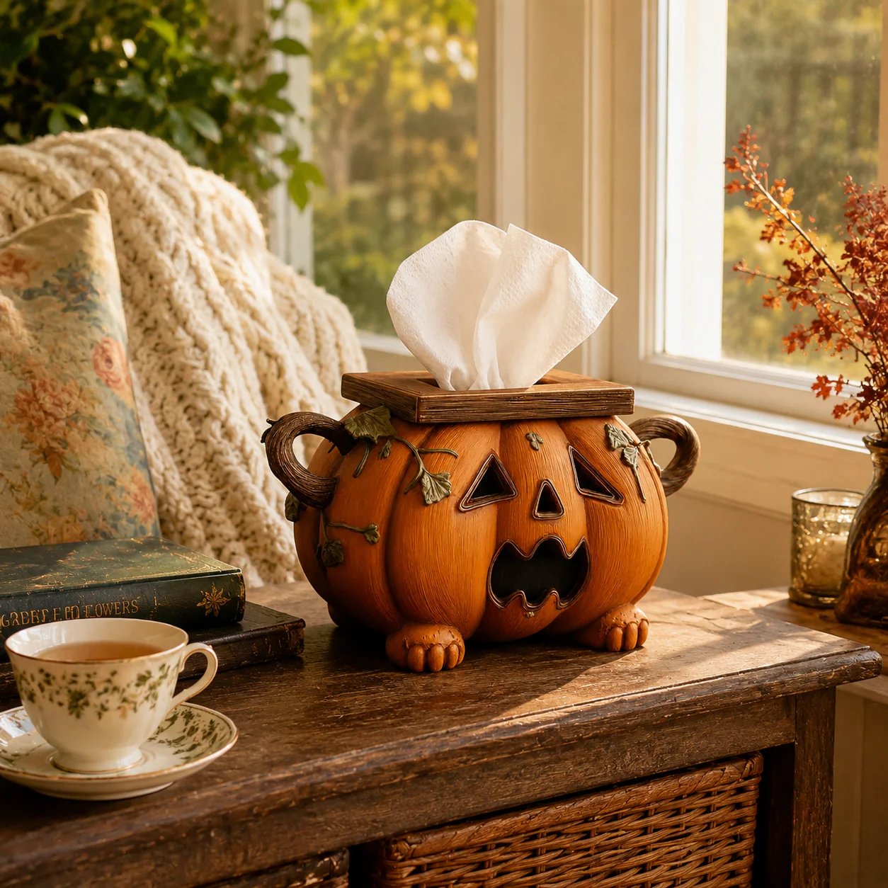 Pumpkin Halloween Tissue Box Cover