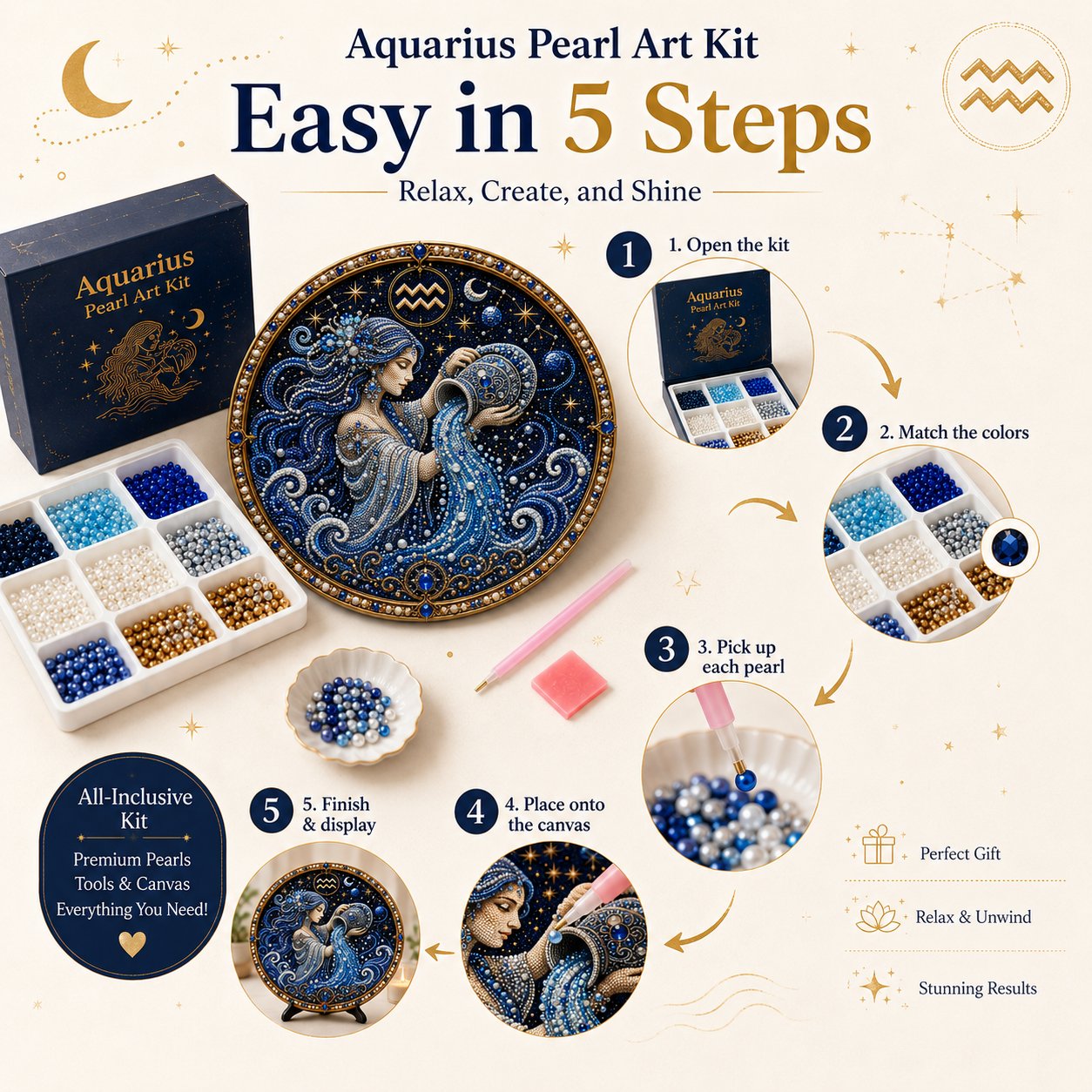 ♈💎DIY Pearl Art Kit for the Twelve Zodiac Signs