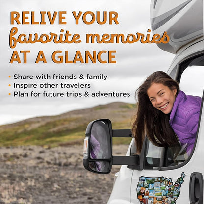 🚐🗺️ 50-State Adventure Tracker – Scenic Travel Sticker Map for RVs & Road Trips