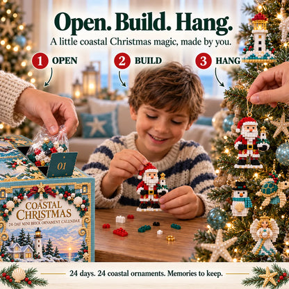 ✨ 🌊 Coastal Christmas 24-Day Mini Brick Ornament Advent Calendar