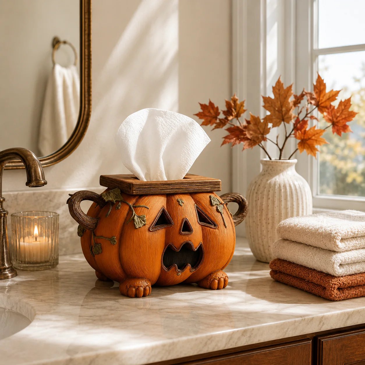 Pumpkin Halloween Tissue Box Cover