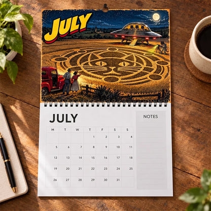 👽🐱 Cosmic Cat Invasion 2027 Calendar – Hilarious Alien Kitty Artwork for Cat Lovers & Sci-Fi Fans 🛸✨