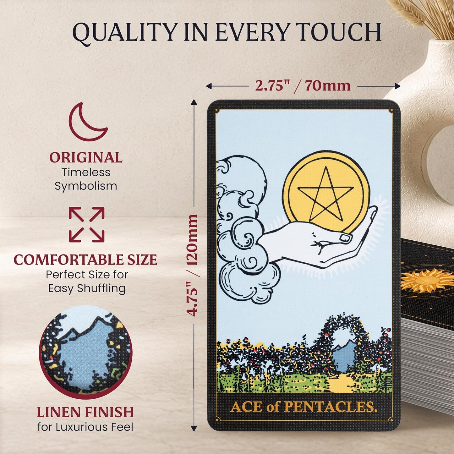 🔮 ALL-IN-ONE CLASSIC TAROT KIT – Complete Beginner Set with Guidebook & Crystals  🌟