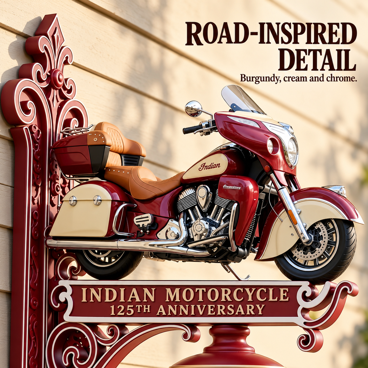 🏍Indian Motorcycle 125th Anniversary Wall-Mounted Hanging Bell🏍