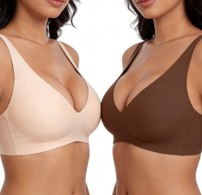 💗Summer Hot Sale⚡50K+ SOLD💕 Jelly Wireless Womens Comfortable Wireless Bras Push Up Bralettes Seamless T-shirts Bras Deep V Everyday Bras
