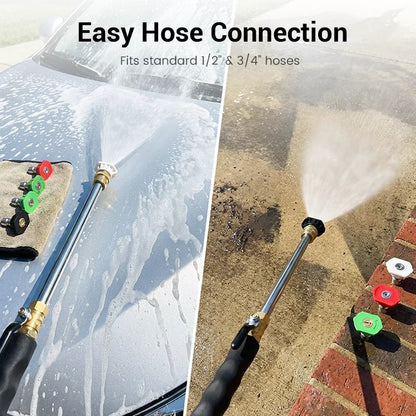 💦🚿 High-pressure water gun – 3 interchangeable nozzles, durable aluminium alloy & powerful ✨