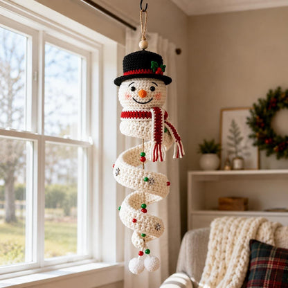 ☃️🧶 Crochet Snowman Spiral Ornament DIY Kit—Stitch Your Own Christmas Magic! 🎄✨