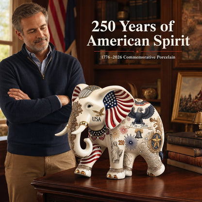 🐘Spirit of America 250th Anniversary Porcelain Elephant Figurine