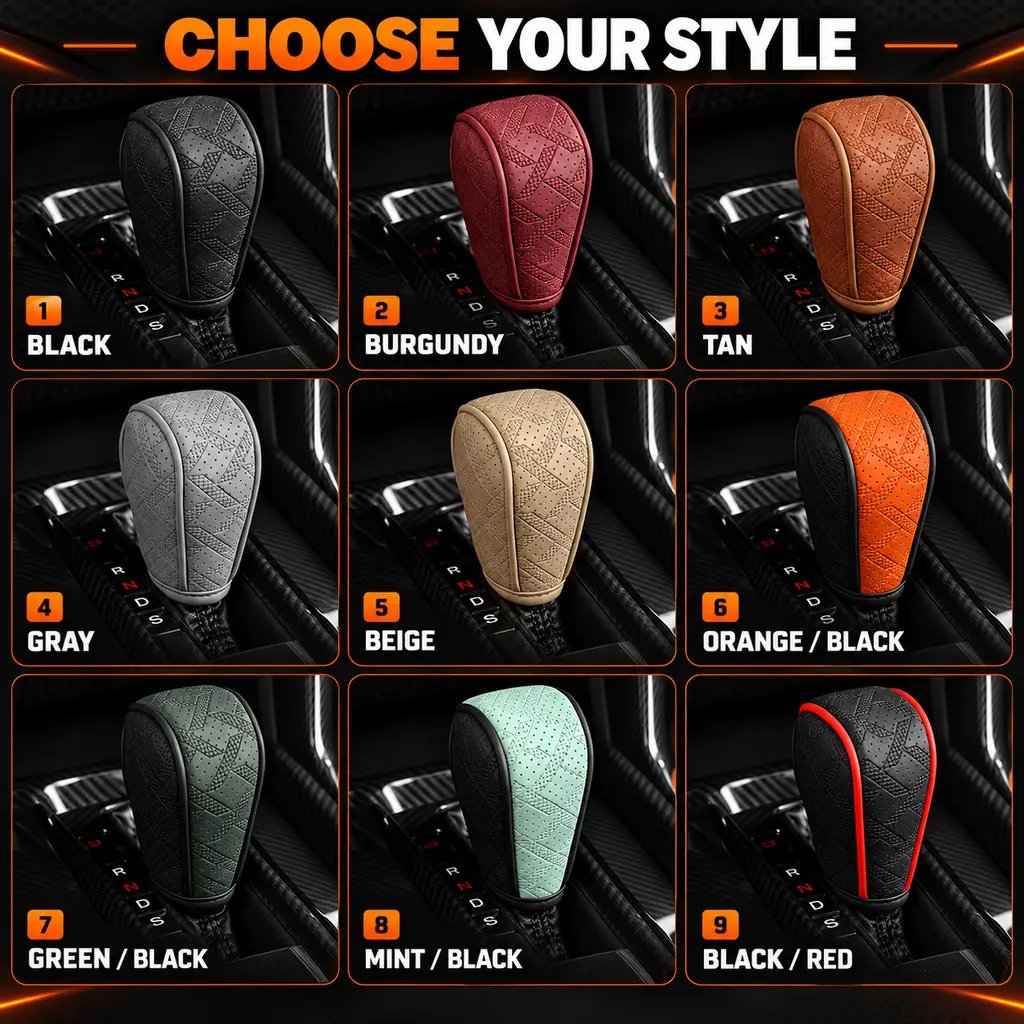 🚗 Sport Grip Leather Gear Shift Knob Cover