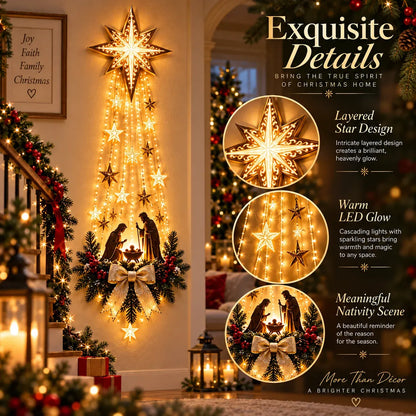 ✝️✝️ Bethlehem Star of Faith™ – Lighted Nativity Wall Decor