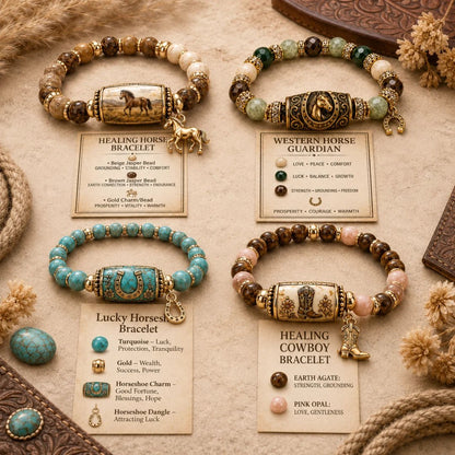 🐎 Western Horse Guardian Crystal Bracelet Collection