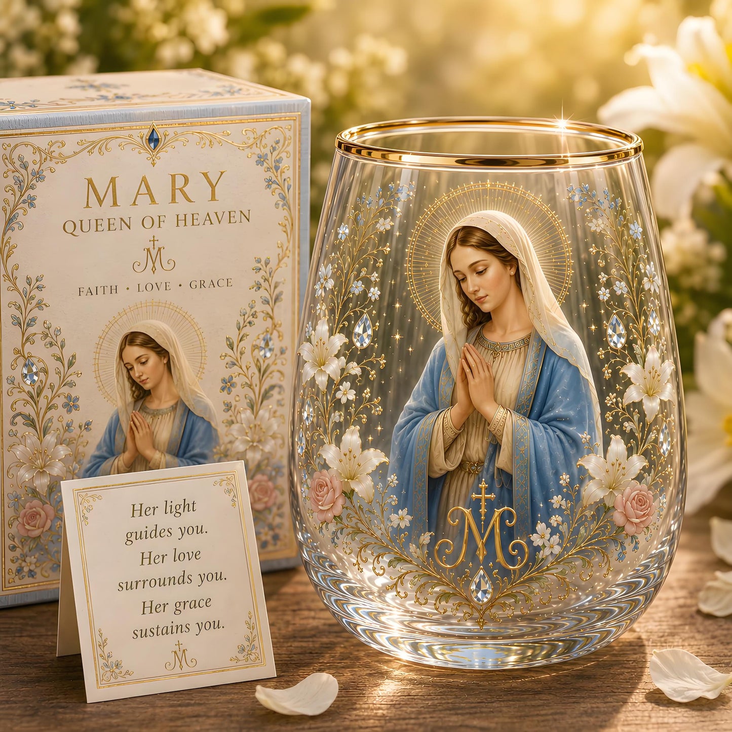 🙏✝️ Sacred Heart of Jesus Prayer Glass Cup