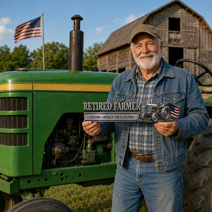 🔥Retired Farmer – Feeding America for a Lifetime Metal Emblem