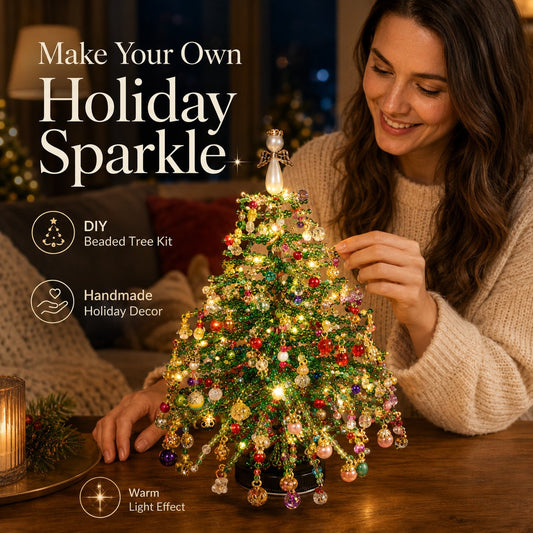 🎁🎄 DIY Beaded Christmas Tree Kit – 🎅Create Your Own Sparkling Holiday Decoration