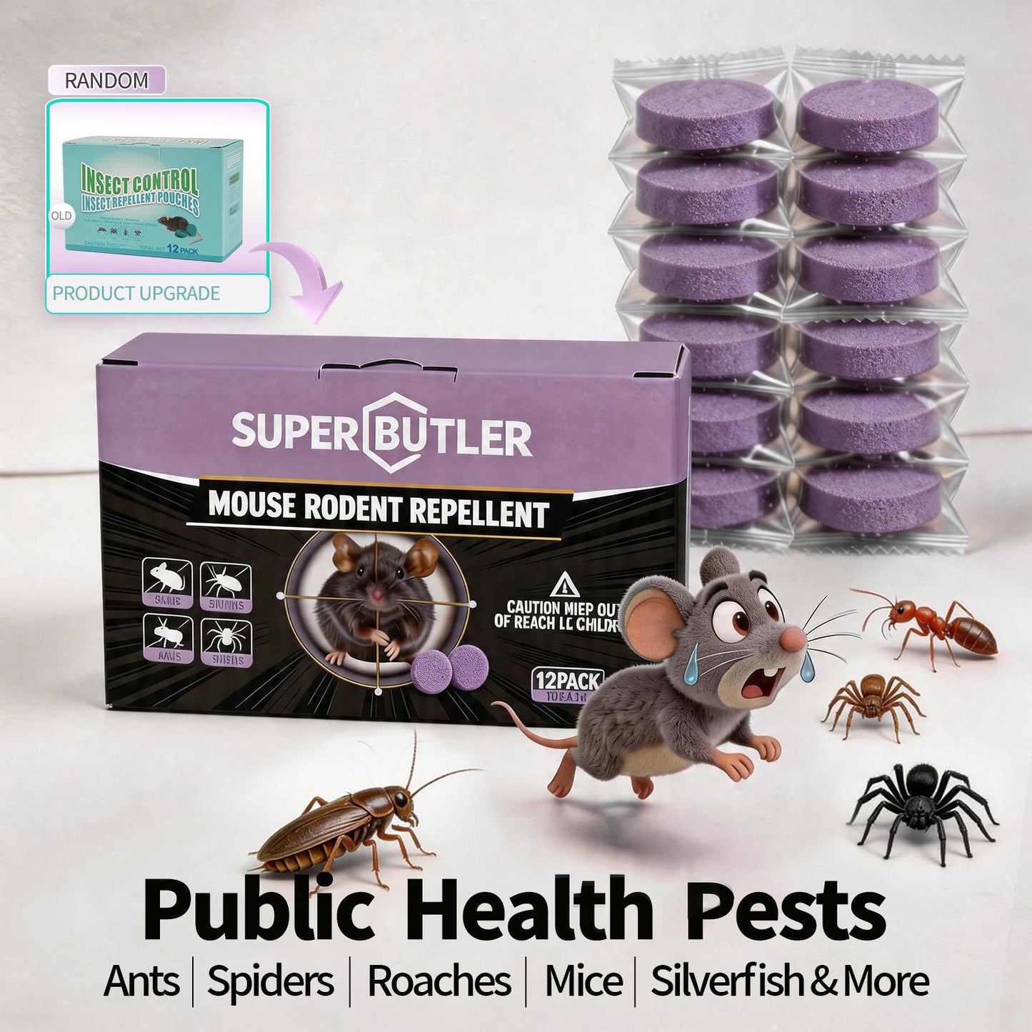 🐭 12 Pack Rodent Repellent Balls – Natural Mouse & Rat Deterrent for Home, Kitchen, Garage, Pantry & Storage Areas