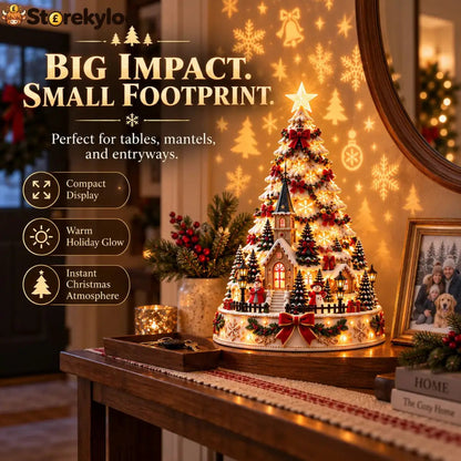 🎄Christmas Village Projection Centerpiece – 4 Themed Villages