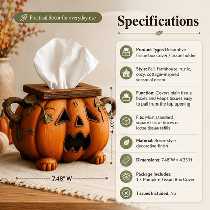 Pumpkin Halloween Tissue Box Cover