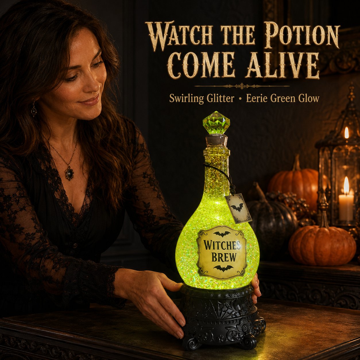 🧙💜Lighted Witches’ Brew Poison Bottle Glitter Globe(📦Buy 2 Free Shipping)