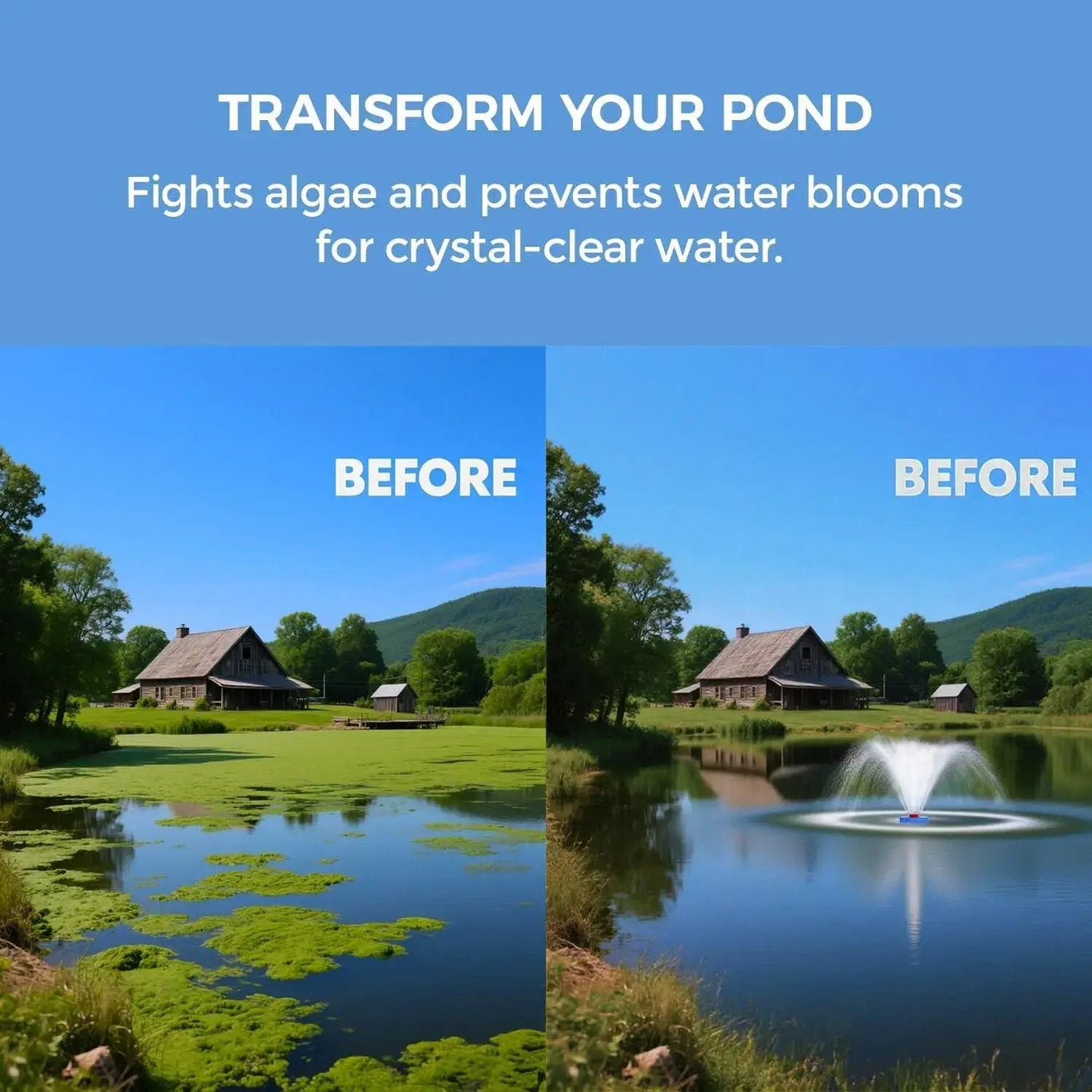 1 HP High-Performance Floating Pond Fountain Aerator – 15,000 GPH Automatic Aeration System for Large Ponds & Lakes