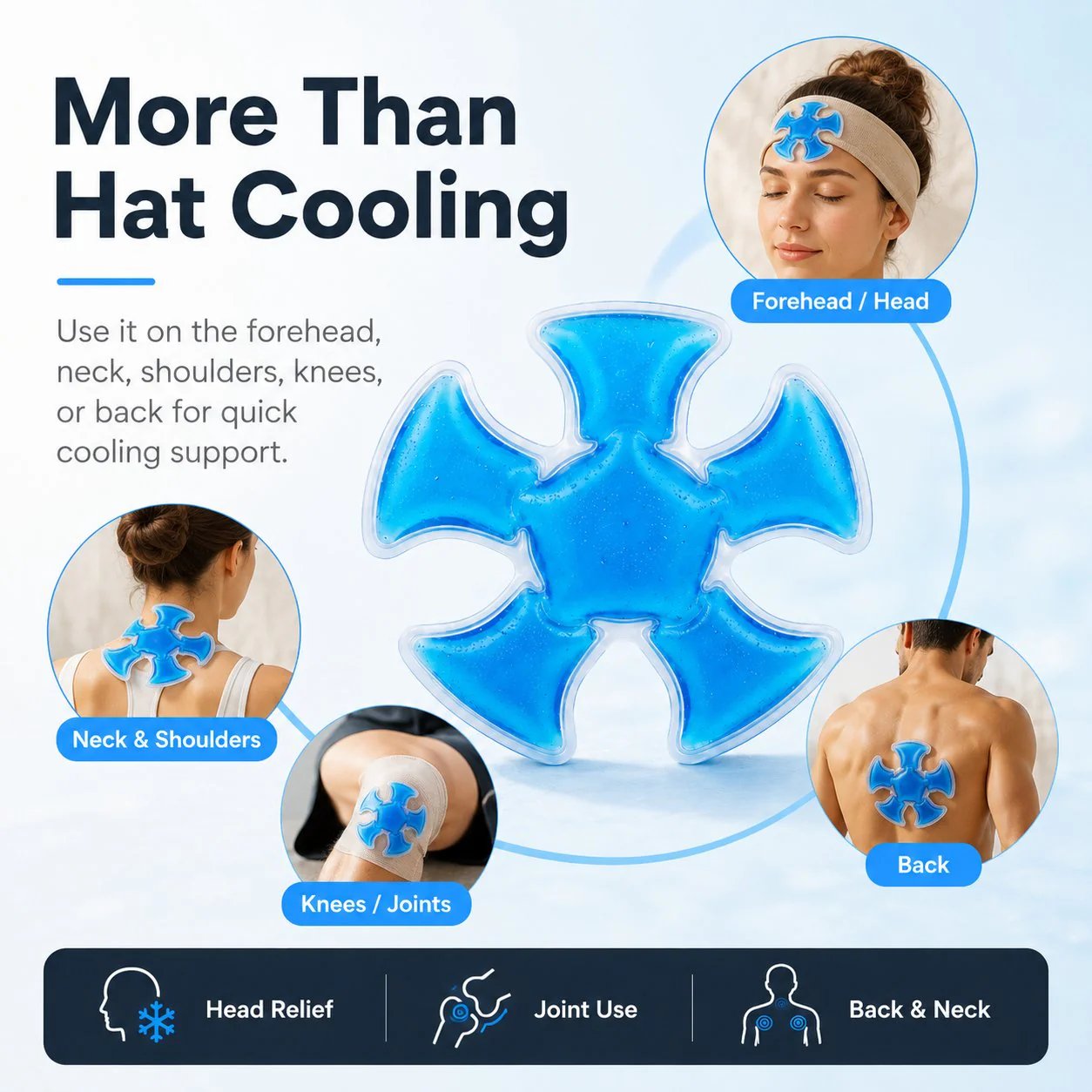 🧢🧊 Reusable Cooling Pad for Hats & Body Relief
