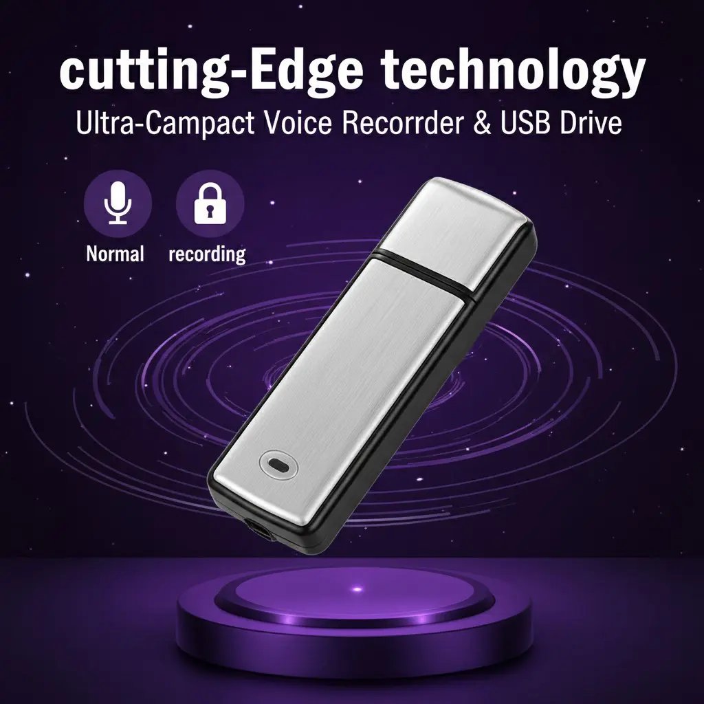 🎙️💾USB Flash Drive Voice Recorder 2-in-1 – Voice Activated, Smart Noise Reduction, Scheduled Recording,Auto File Save