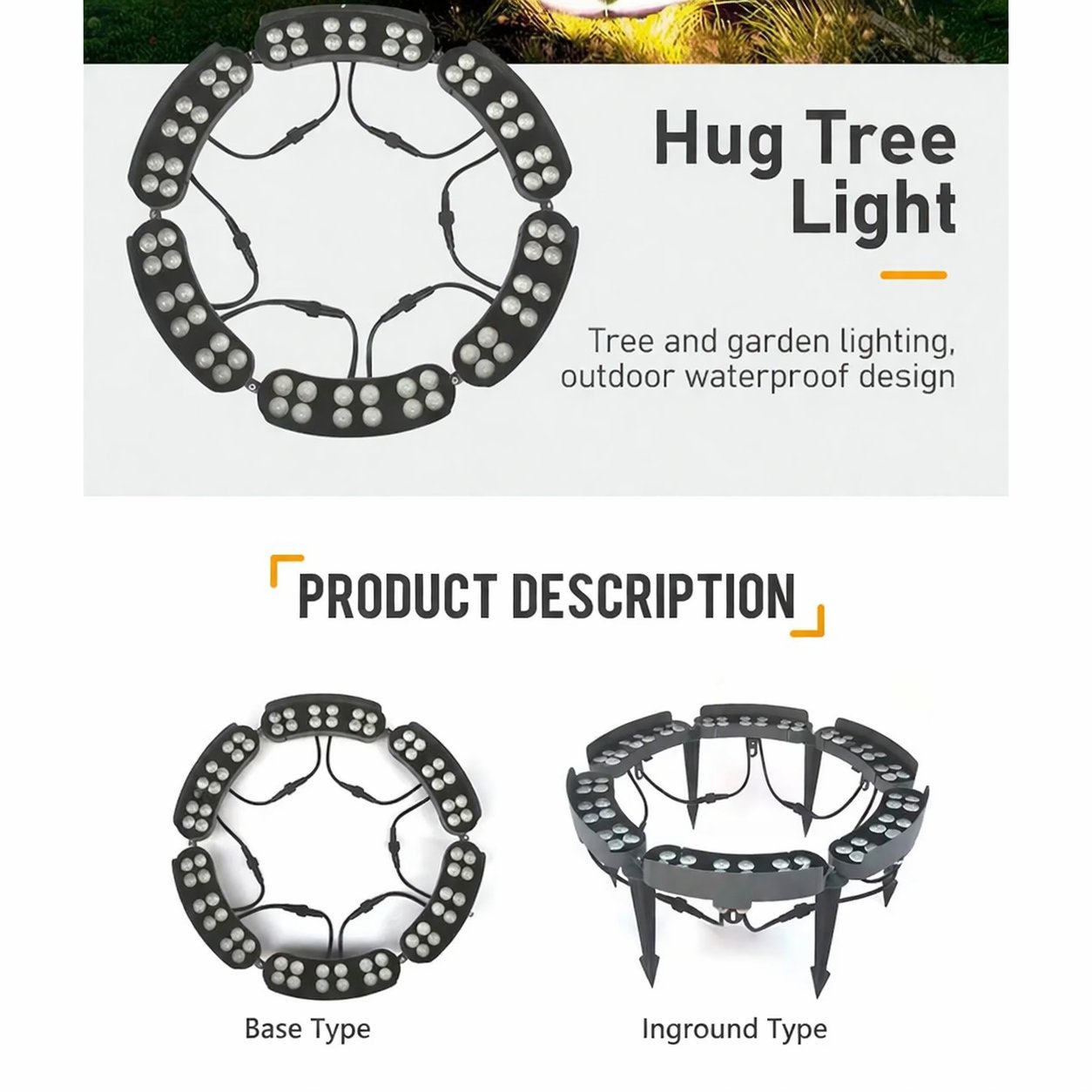 ✨ LED Ring Tree Light(Single piece) 🌳| Outdoor Waterproof Landscape Spotlight