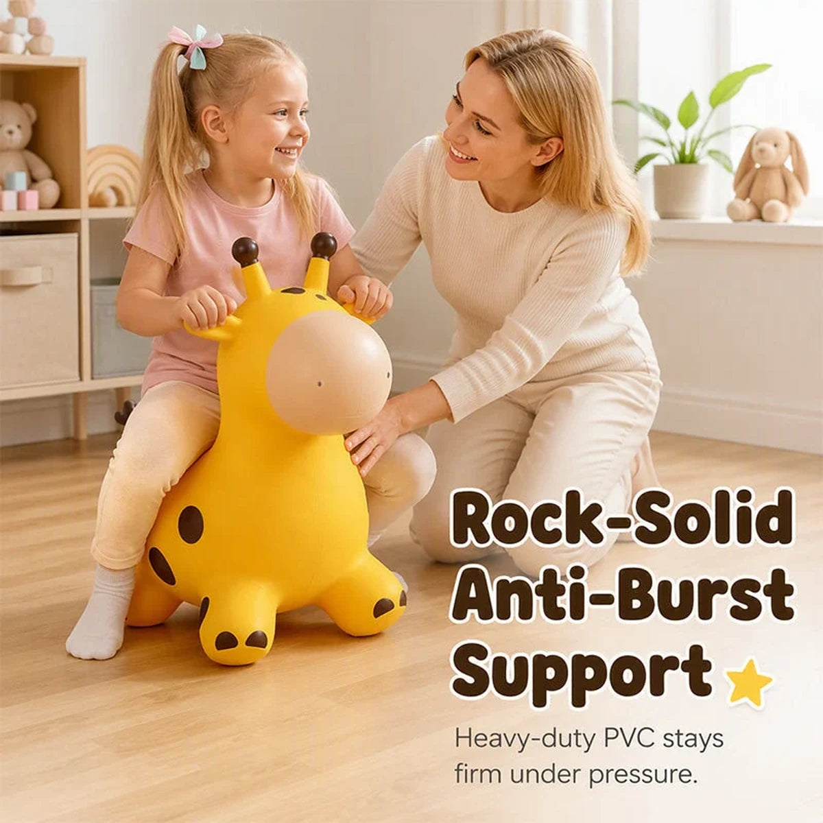 Anti-burst support giraffe bouncy toy