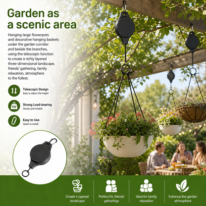 🌸 Buy one get one free 🌸Plant Pulley Set for Garden Baskets Pots, Birds Feeder🐦