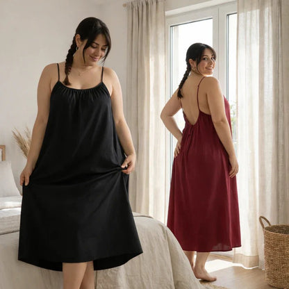 🔥Buy 3 Free shipping🎉🎉Women's Solid Color Backless Cami Dress