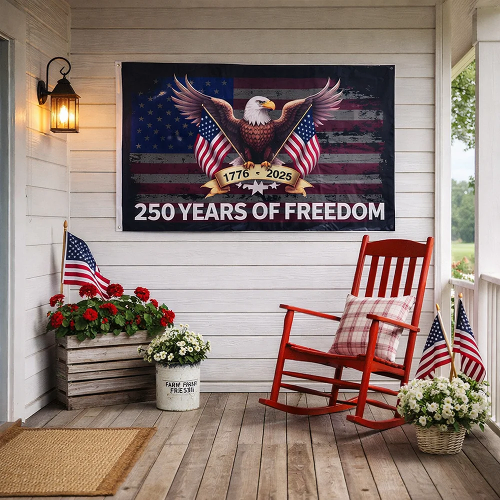 🔥Flash Sale-50% Off🔥250th Anniversary American Flag, Patriotic Eagle Freedom 1776 2026 Grommet Flag