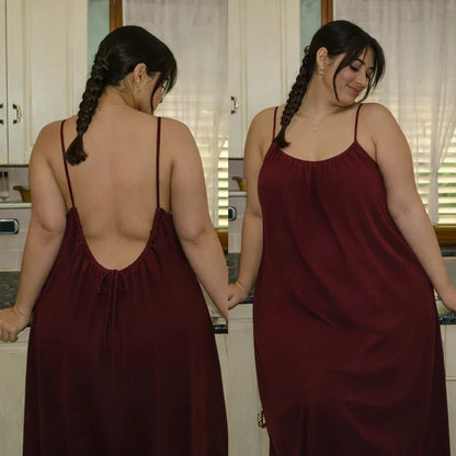 🔥Buy 3 Free shipping🎉🎉Women's Solid Color Backless Cami Dress