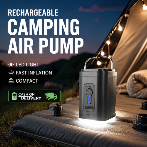 ⚡🔋 Portable Rechargeable Air Pump – LED Light, Fast Inflation, Compact – Cash on Delivery 🔋