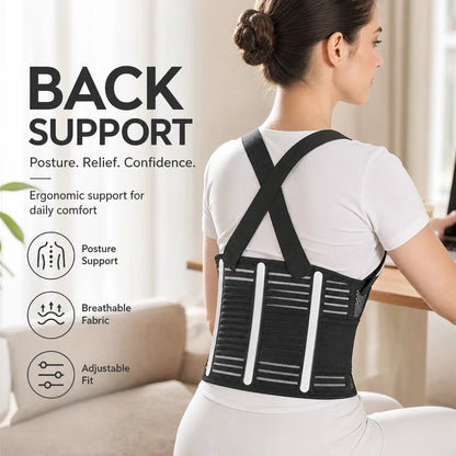 🧍✨ PostureLift™ Breathable Back & Waist Support – Everyday Posture Support with Tummy Shaping