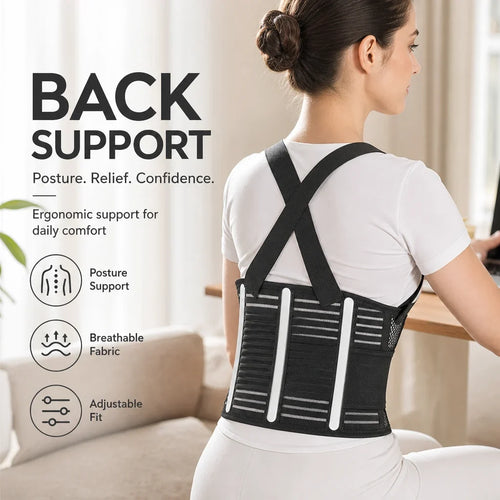 🧍✨ PostureLift™ Breathable Back & Waist Support – Everyday Posture Support with Tummy Shaping