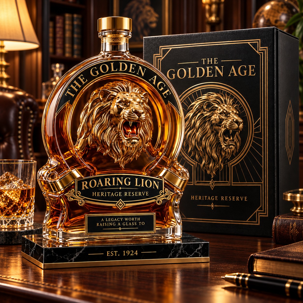 Roaring Lion Heritage Decanter with presentation box