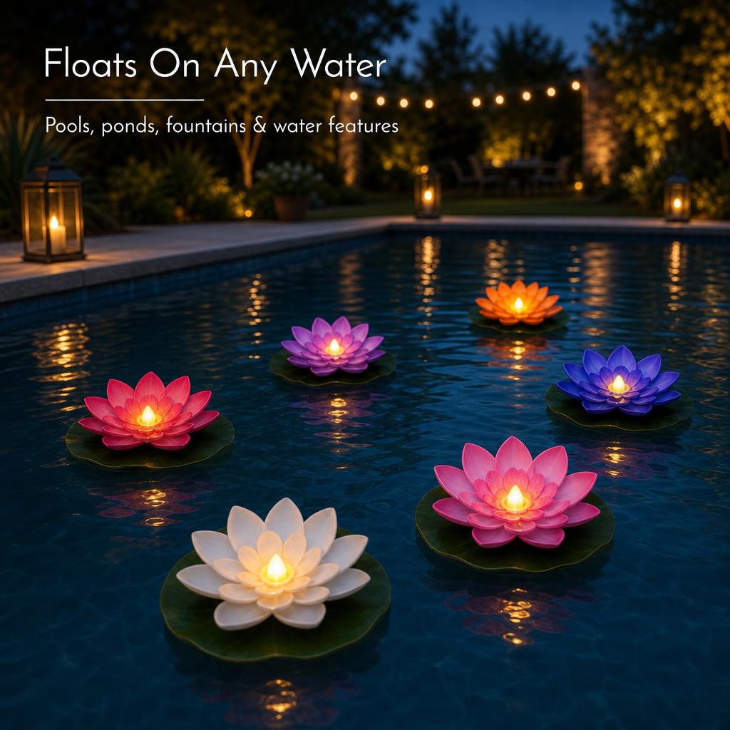 LotusGlow™ Floating Lotus Lights carousel image 3