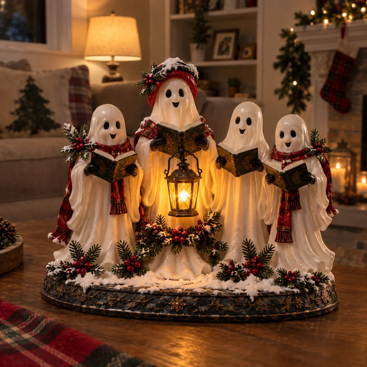 Ghost Christmas Choir figurine displayed in living room
