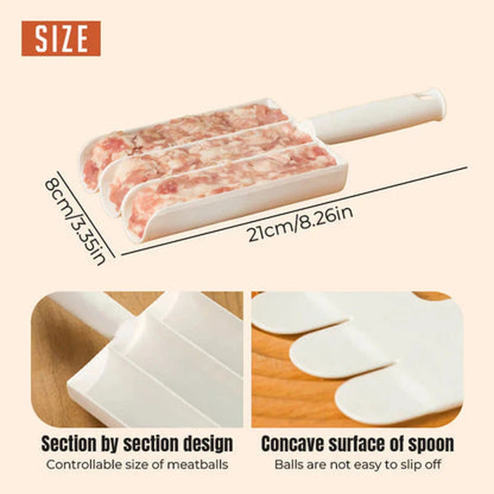 Triple meatball maker dimensions and structure
