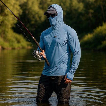 Men's Sun Protective Tactical Hoodie Quick Dry Fishing Shirt