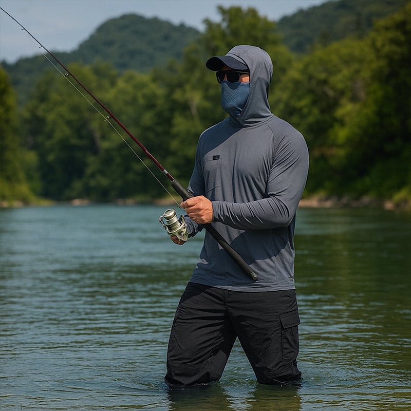 Men's Sun Protective Tactical Hoodie Quick Dry Fishing Shirt