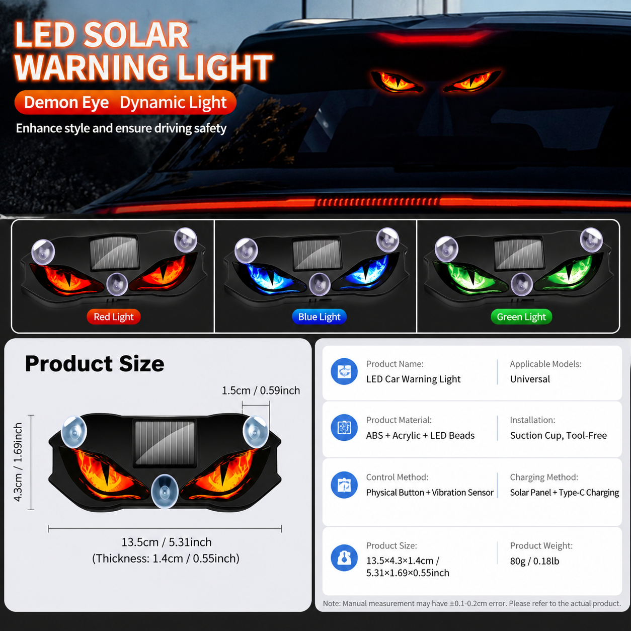 😈🚗 Solar Motion Sensor Devil Eyes Car Light