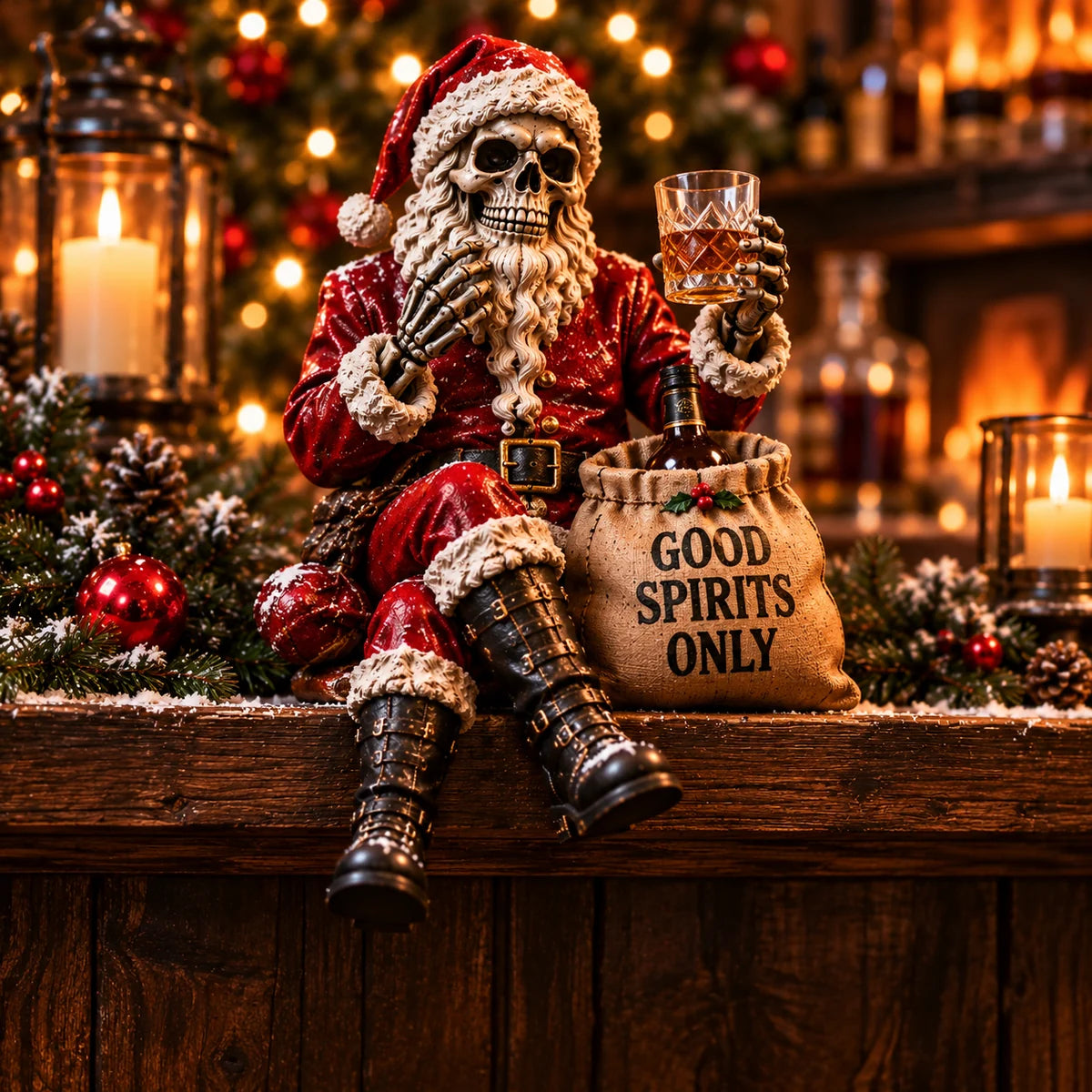 💀🎄 Naughty Christmas Skeletons – 6-Style Gothic Holiday Shelf Sitters, Funny Mantel Decor & Unique Christmas Gifts 🎁