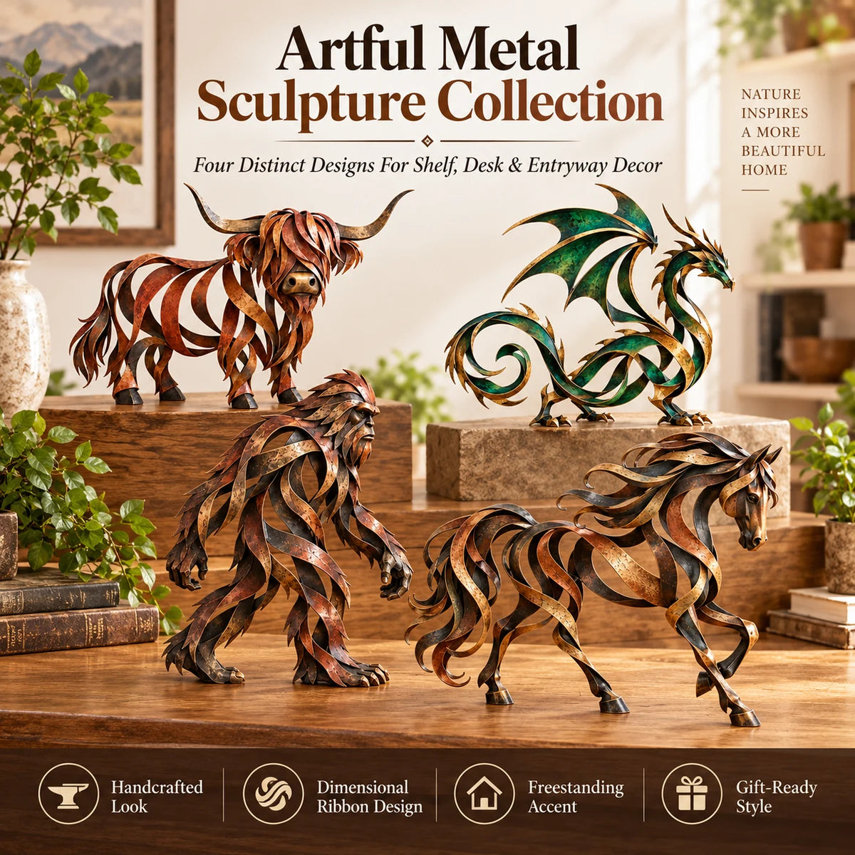 Thoughtful gift presentation featuring ribbon sculpture decor