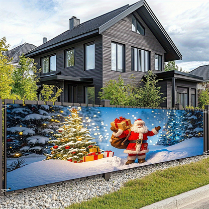 🎅 50% OFF! ✨ Outdoor Christmas Hanging Banner – Fade-Resistant Santa Design, Durable Weatherproof Polyester & Pre-Installed Grommets – Festive Holiday Decor for Porch, Fence & Garden 🎄