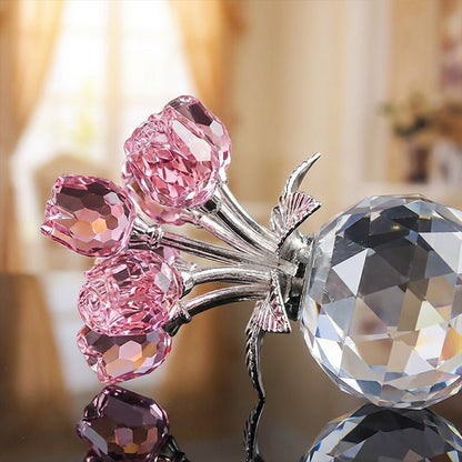 🔮Everlasting Crystal Rose Flower Figurine in Vase