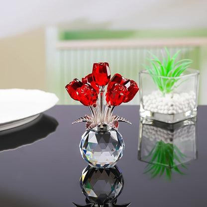 🔮Everlasting Crystal Rose Flower Figurine in Vase